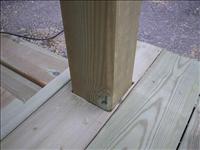 Detalj av urtagning f�r stolpe