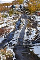 Sn�n, som hade legat p� sp�ngerna p� f�rmiddagen, var nu n�stan helt borta