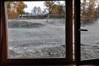 Det var frost p marken och c.a 5 grader kallt nr vi vaknade
