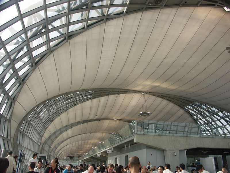 Den nya flygplatsen i Bangkok har lite speciell design