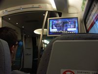 Vi �kte med Airport Express in till centrum fr�n Hong Kongs nya flygplats