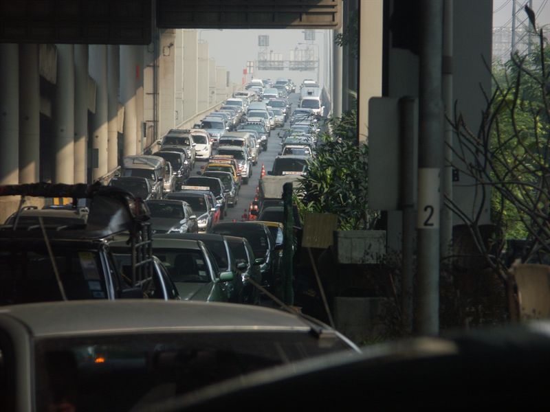 Typisk trafiksituation h�r i Bangkok