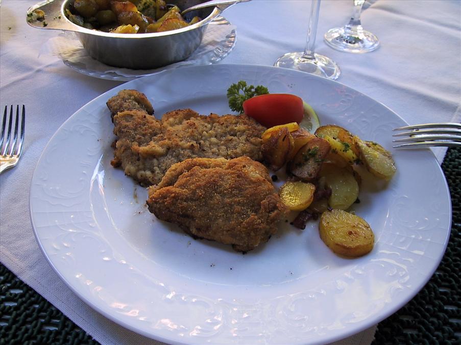 V�r f�rsta och enda wienerschnitzel under resan