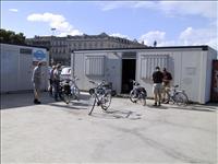 Intrimning av cyklar inf�r morgondagens start