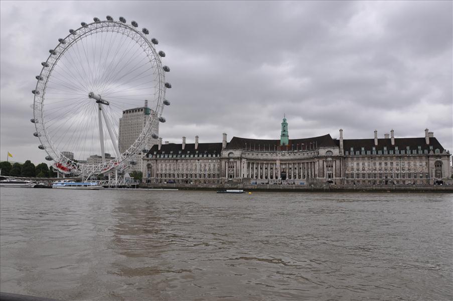 Milleniumhjulet (Eva var inte intresserad av att �ka) och Londons akvarium