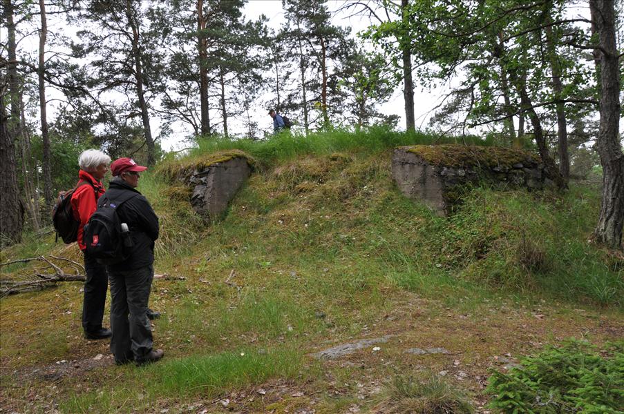P� berget ovanf�r Edeby g�rd finns �nnu de nu igenfyllda luftv�rnspj�splatserna kvar och h�rifr�n har man en vacker utsikt �ver Edeby, Kanton, Rinkeby hage och skolallen. I norr bortom G�tiska tornet i Drottningholmsparken skymtar skorstenarna p� v�rmeverket i H�sselby och h�ghusen i V�llingby och Blackeberg.