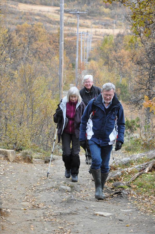 Vandringen b�rjar med en stigning p� c:a 70 m
