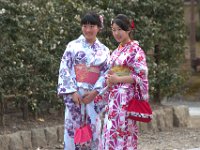 Många går klädda i kimono