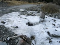 The Ford by Paradise House, frozen in winter