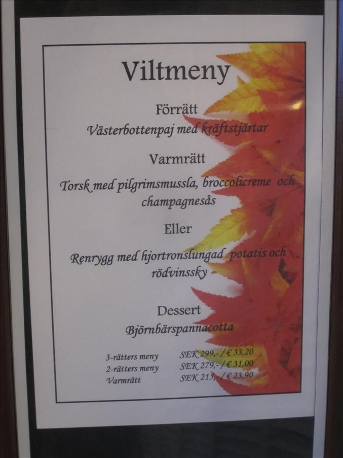Vi siktar in oss p� fiskvarianten av menyn