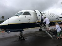 Efter märkligt långsam check-in så är det dags att flyga Saab 340B från Dominica till San Juan på Puerto Rico