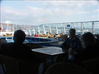 Civitavecchia i bakgrunden