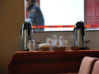 I hotellobbyn bj�ds p� cocathe