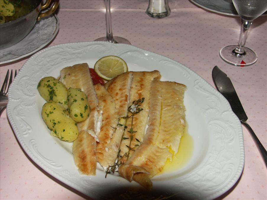 Det blev inte schnitzel (stalltipset...), men d�remot en god fisk