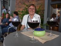 Ett glas vin som avslutning p� dagen