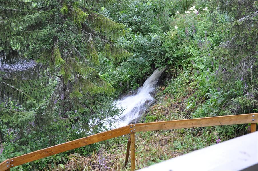Ovanligt mycket vatten i b�cken vid stugan